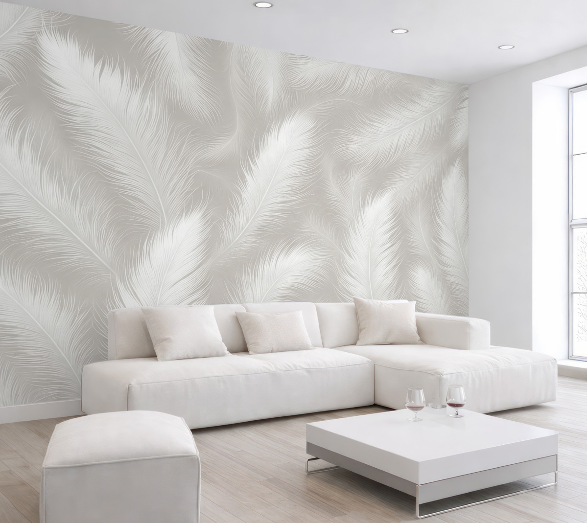 Fototapeta Delikatne białe pióra