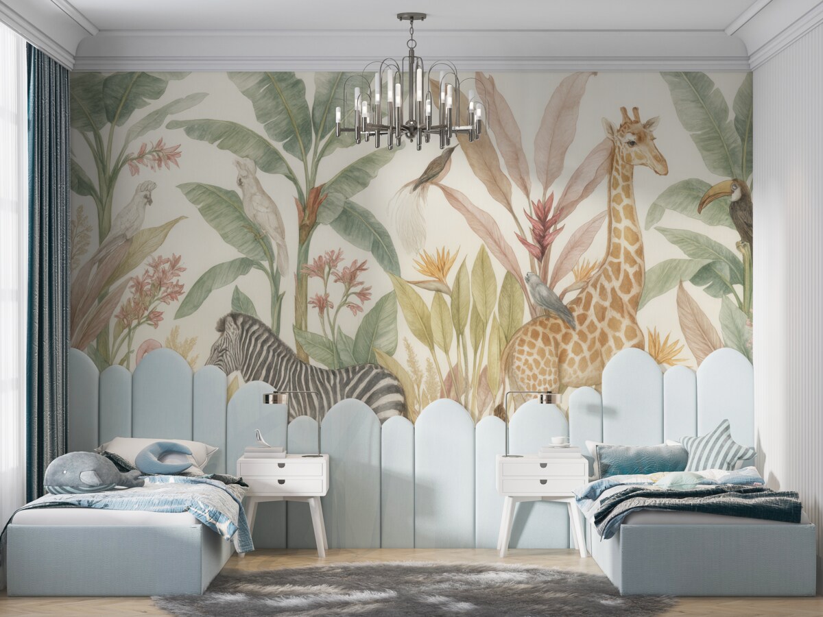 Fototapeta Jasne lasy tropikalne i zwierzęta.