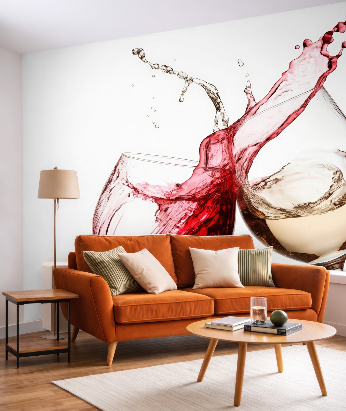 Fototapeta W kieliszkach znajdują się białe i czerwone wino.