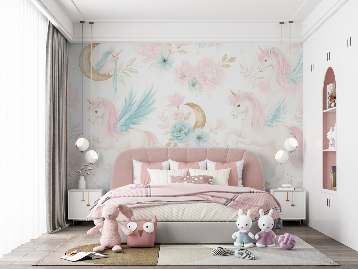 Fototapeta Jednorożce z różowymi taliami.