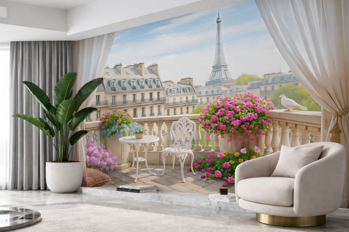 Fototapeta Paryż, panorama z okna.