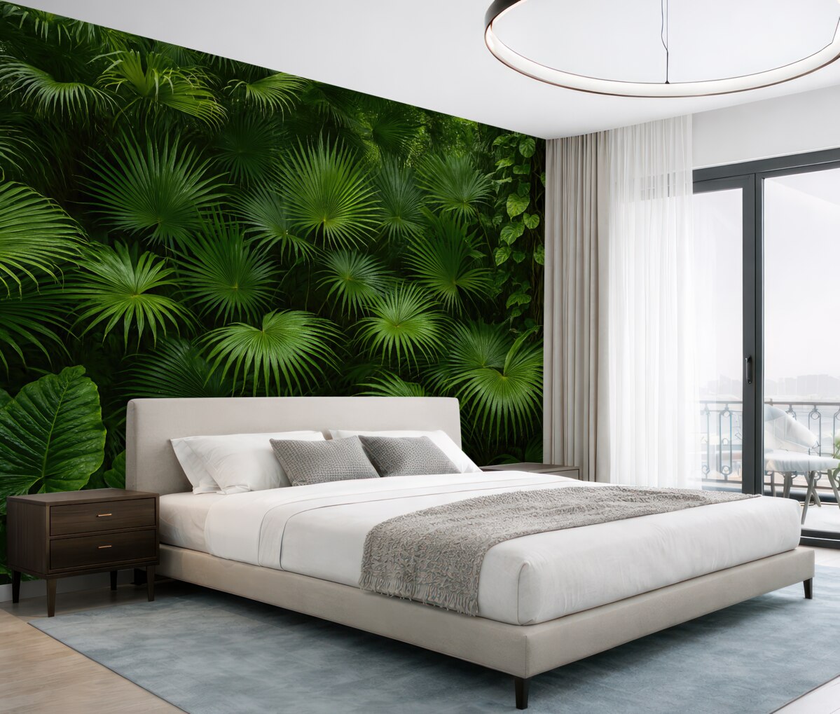 Fototapeta Wilgotne liście w jungli.