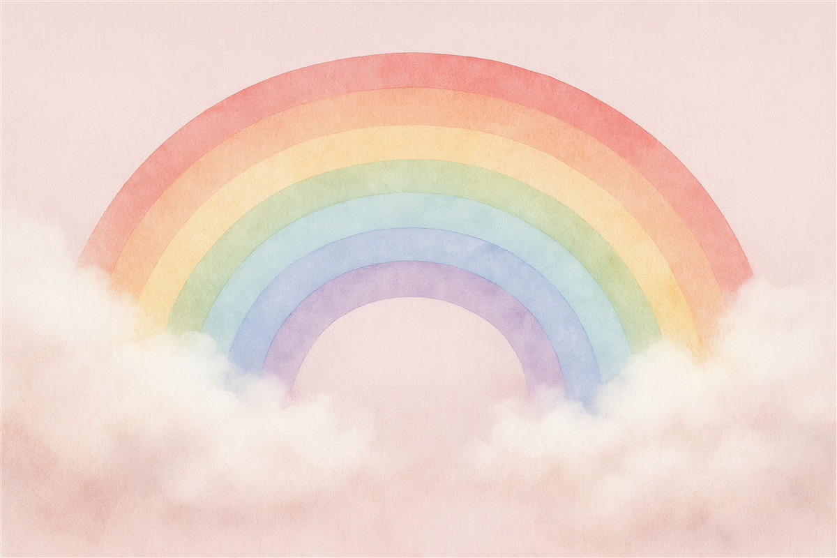 Fototapeta Chmura i łuk tęczy w tle.