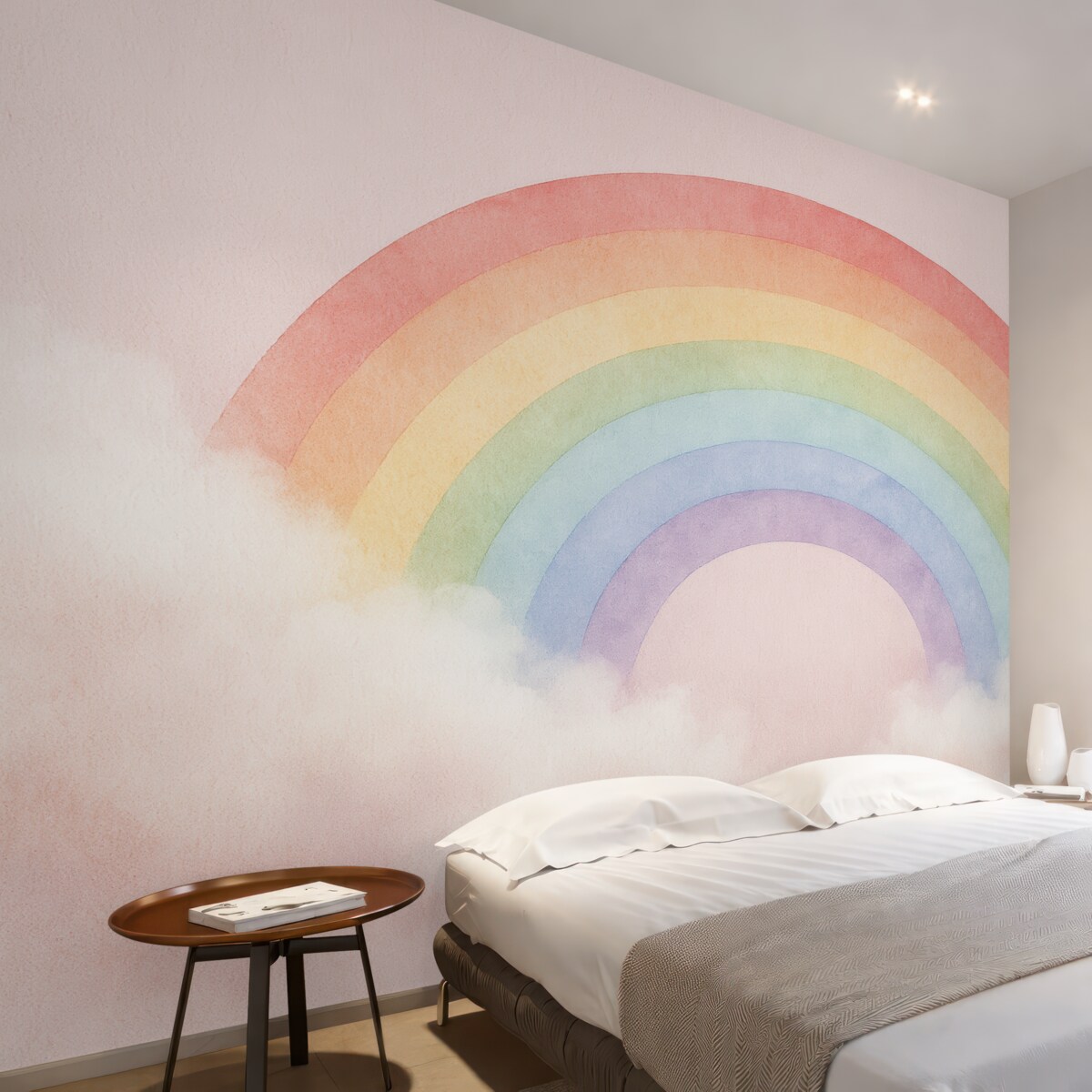 Fototapeta Chmura i łuk tęczy w tle.