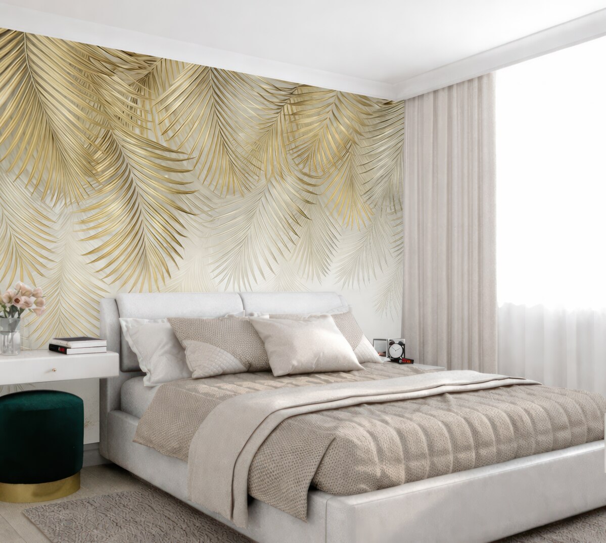 Fototapeta Zwilżone tropikalne liście w klimacie grunge.