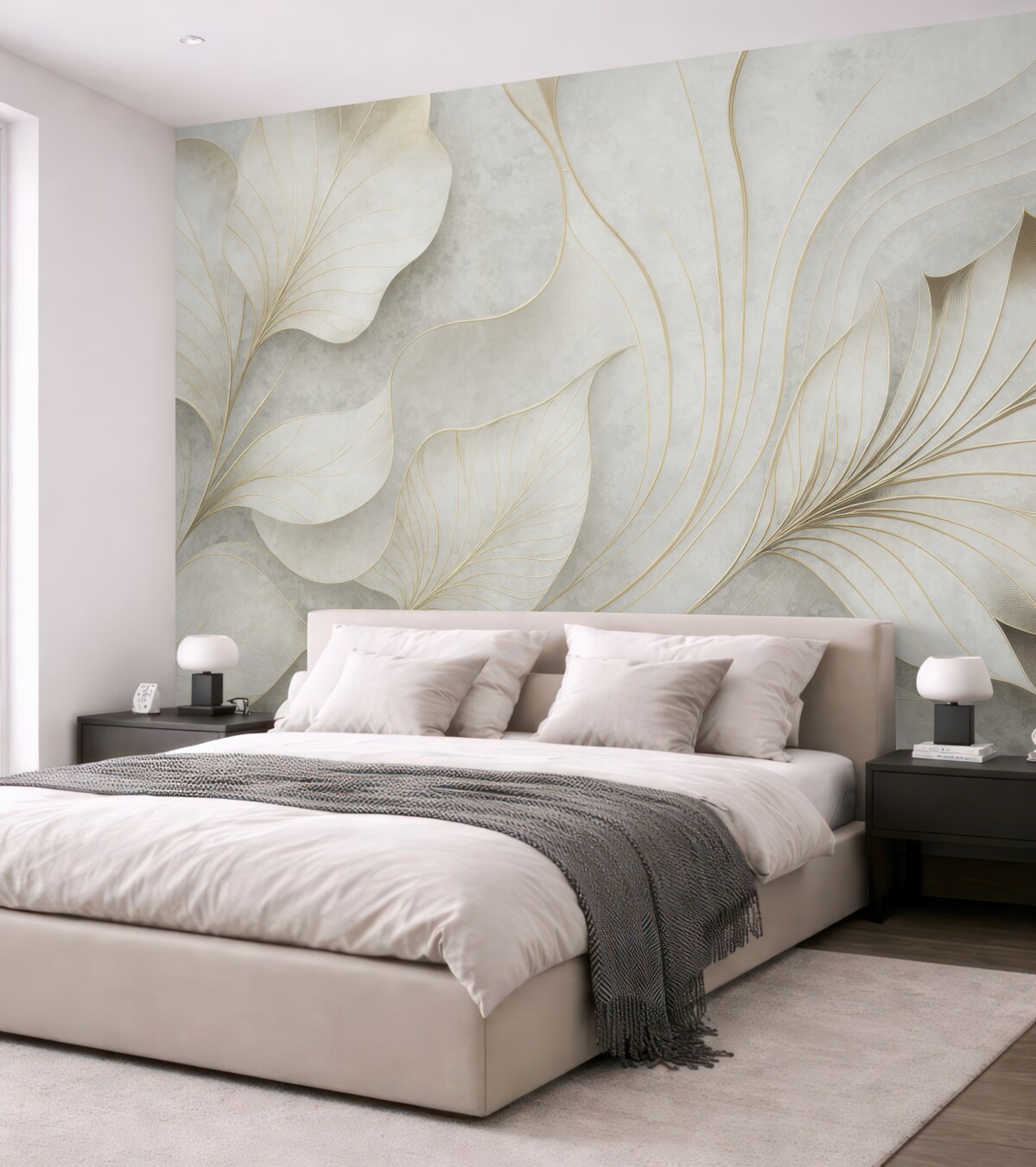 Fototapeta Subtelna abstrakcja z dużych liści.