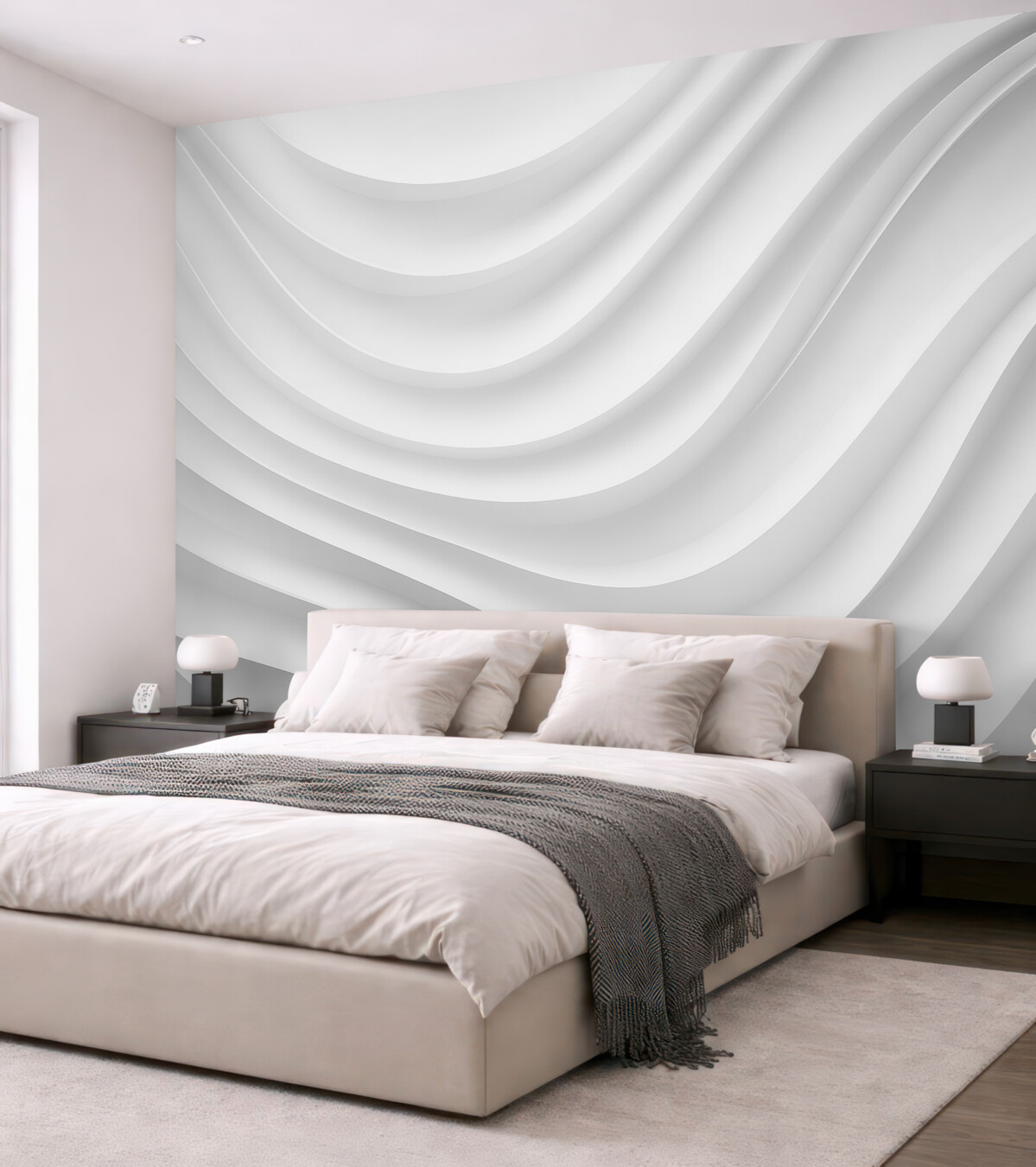 Fototapeta Białe fale trójwymiarowe.