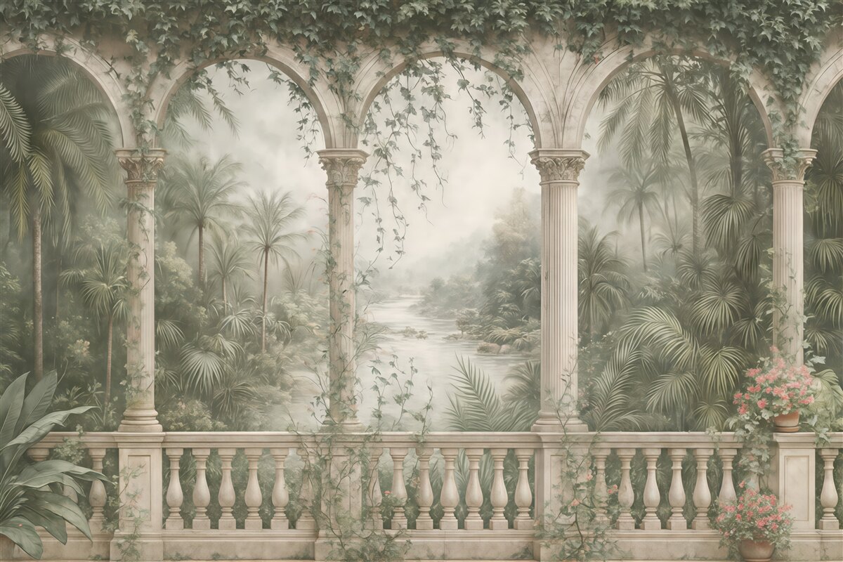 Fototapeta Antyczne łuki w ogrodzie.