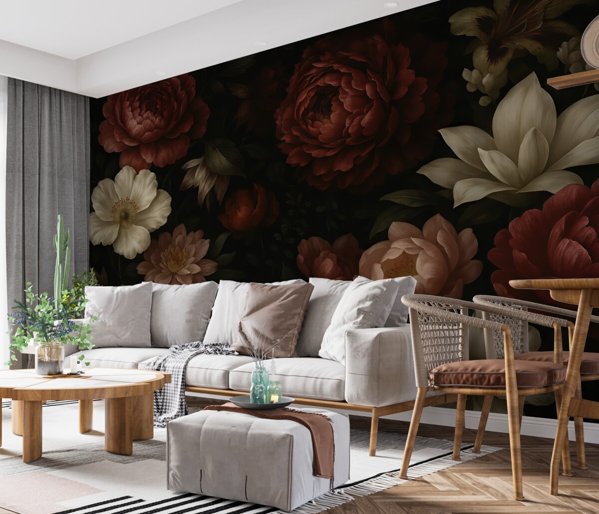 Fototapeta Projekt róży w stylu akwareli.