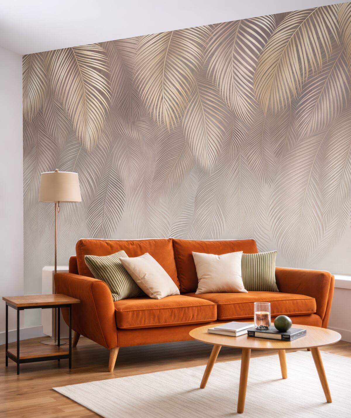 Fototapeta Liście palmy w odcieniu różowym.