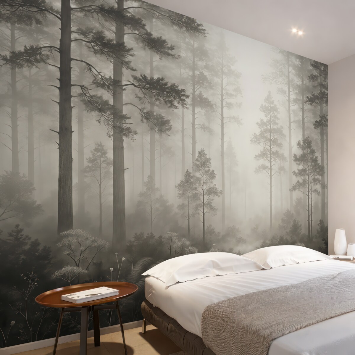 Fototapeta Las w oparach mgły