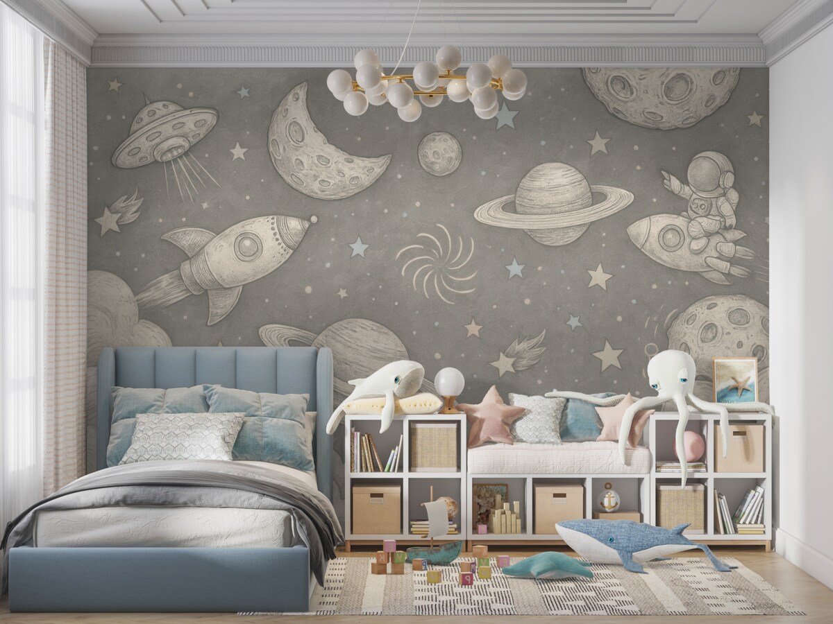 Fototapeta Niebieskie niebo kosmiczne.