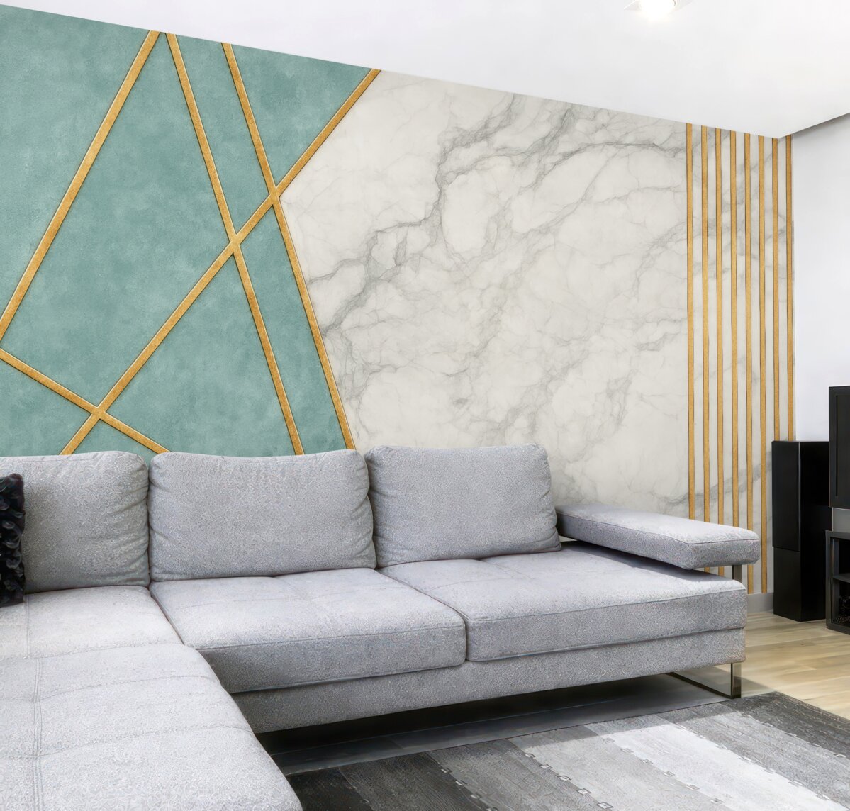 Fototapeta Marmurowe tło z kształtami i liniami.