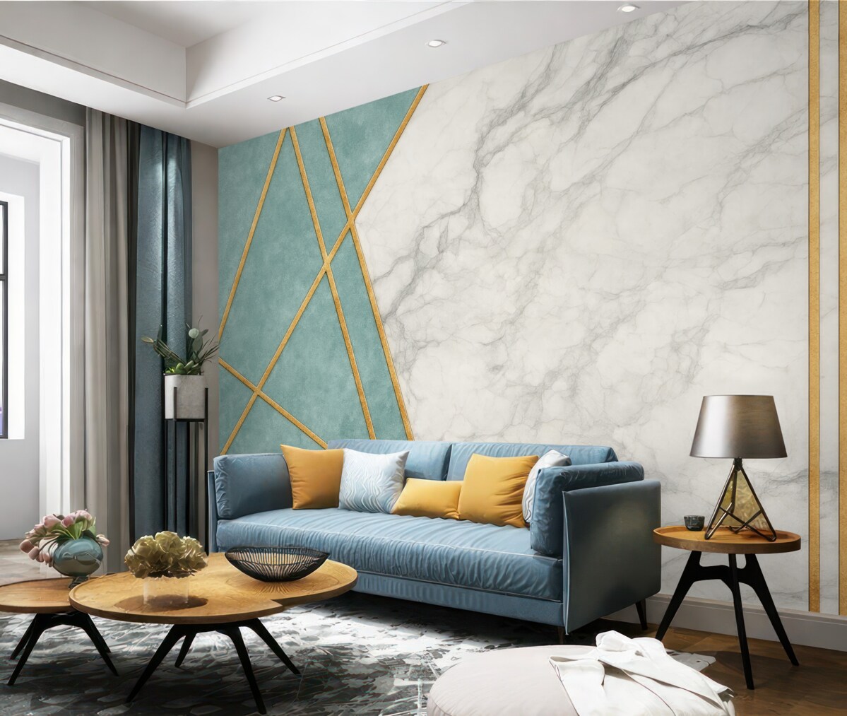 Fototapeta Marmurowe tło z kształtami i liniami.