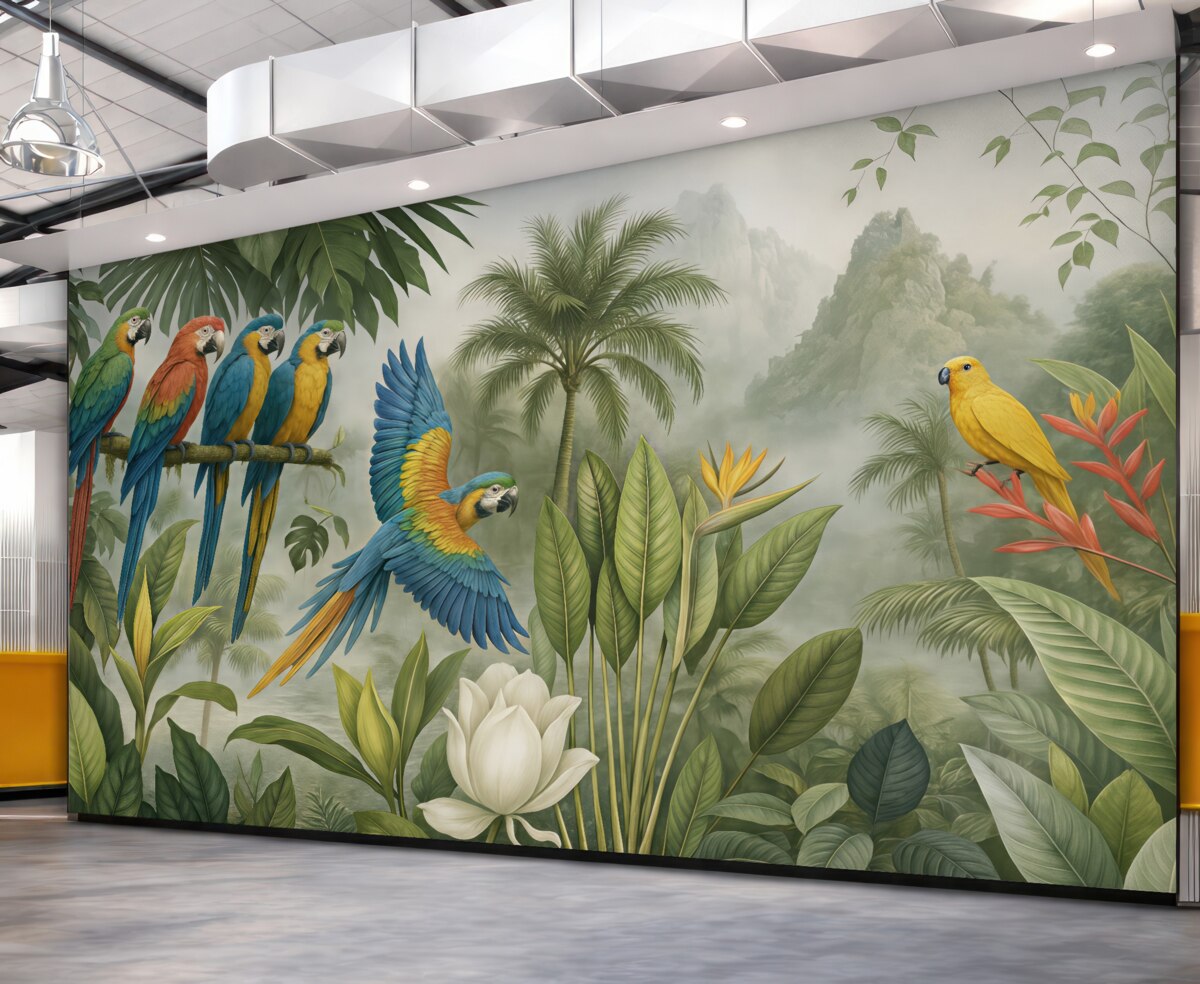 Fototapeta Papugi w tropikalnym lesie.