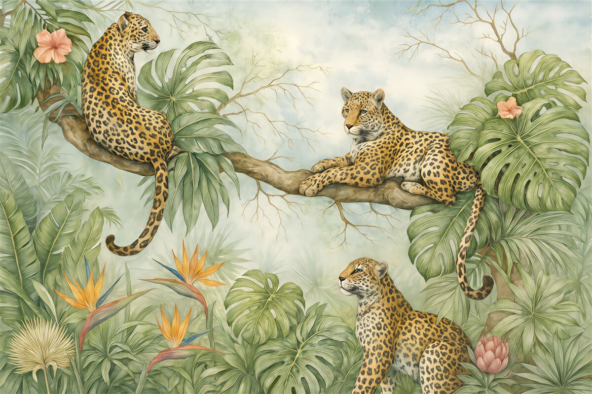 Fototapeta Tygrysy w dżungli.