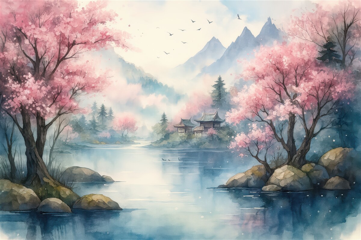 Fototapeta Górski pejzaż zatokowy.