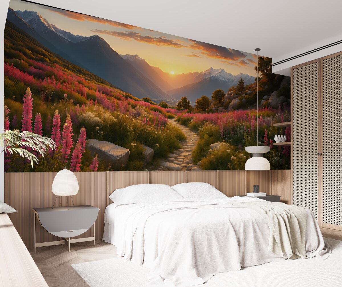 Fototapeta Czarujące kwiaty górskiego pejzażu.