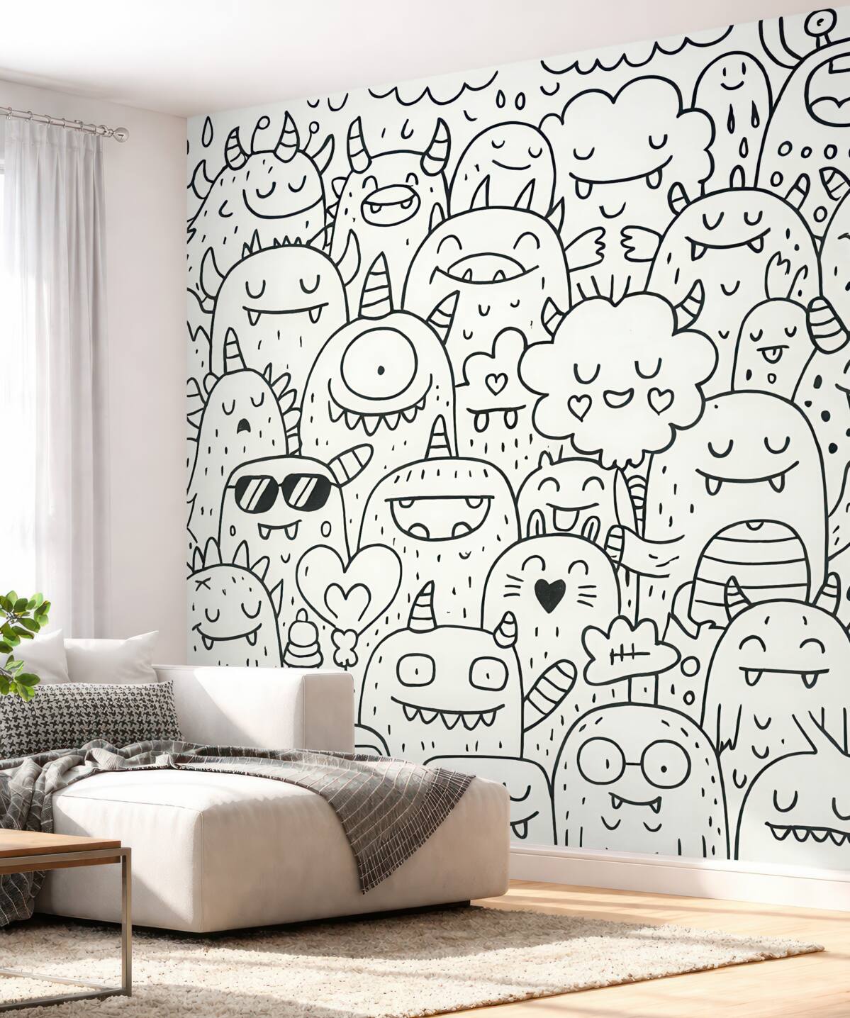 Fototapeta Kolorowanki do tapet Zabawne potwory dla dzieci