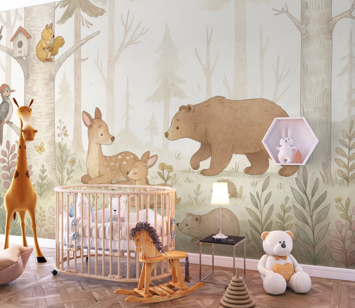 Fototapeta Leśni towarzysze, zabawne zwierzęta.