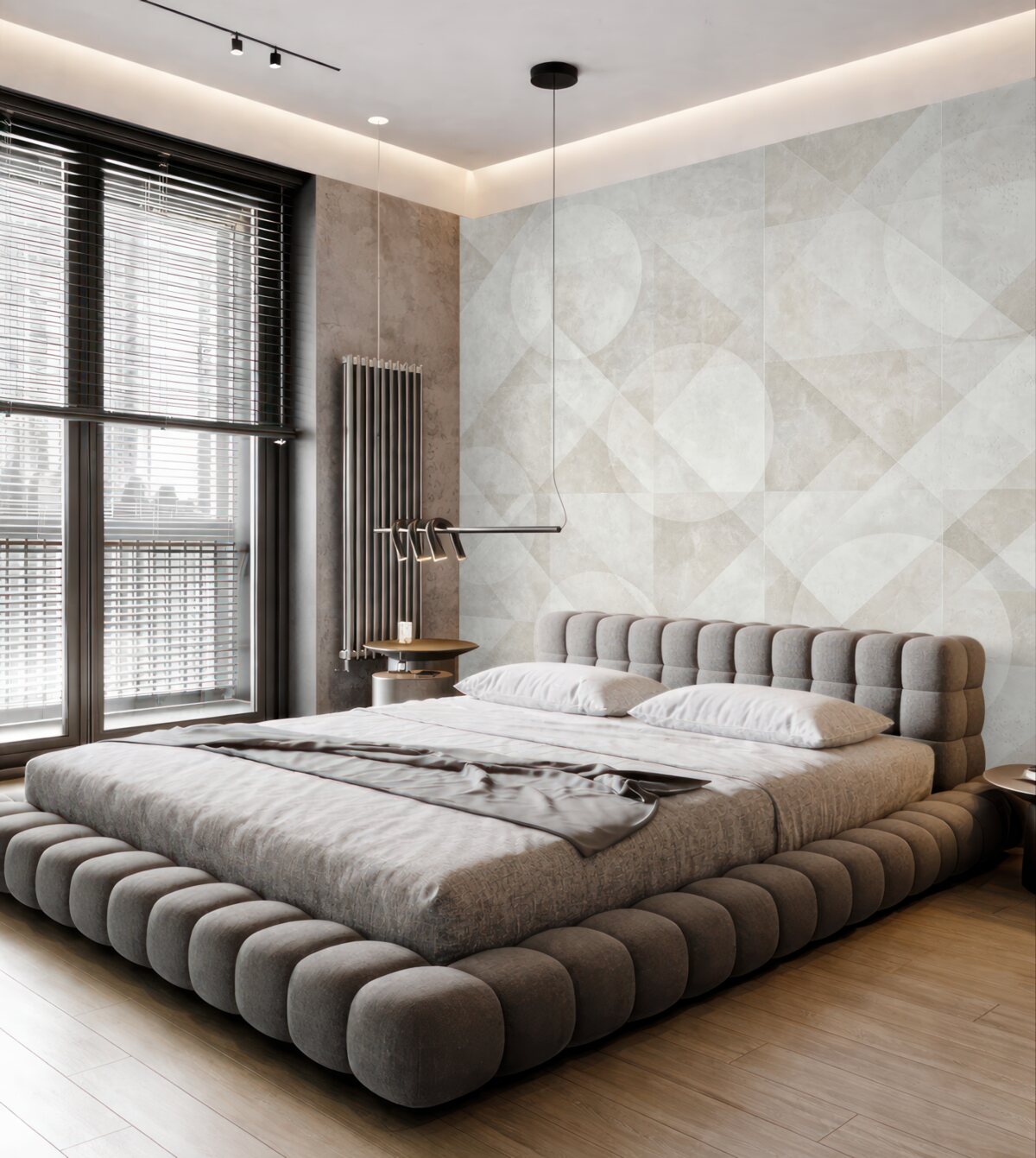 Fototapeta Abstrakcyjna geometria na marmurowym tle w delikatnych odcieniach.