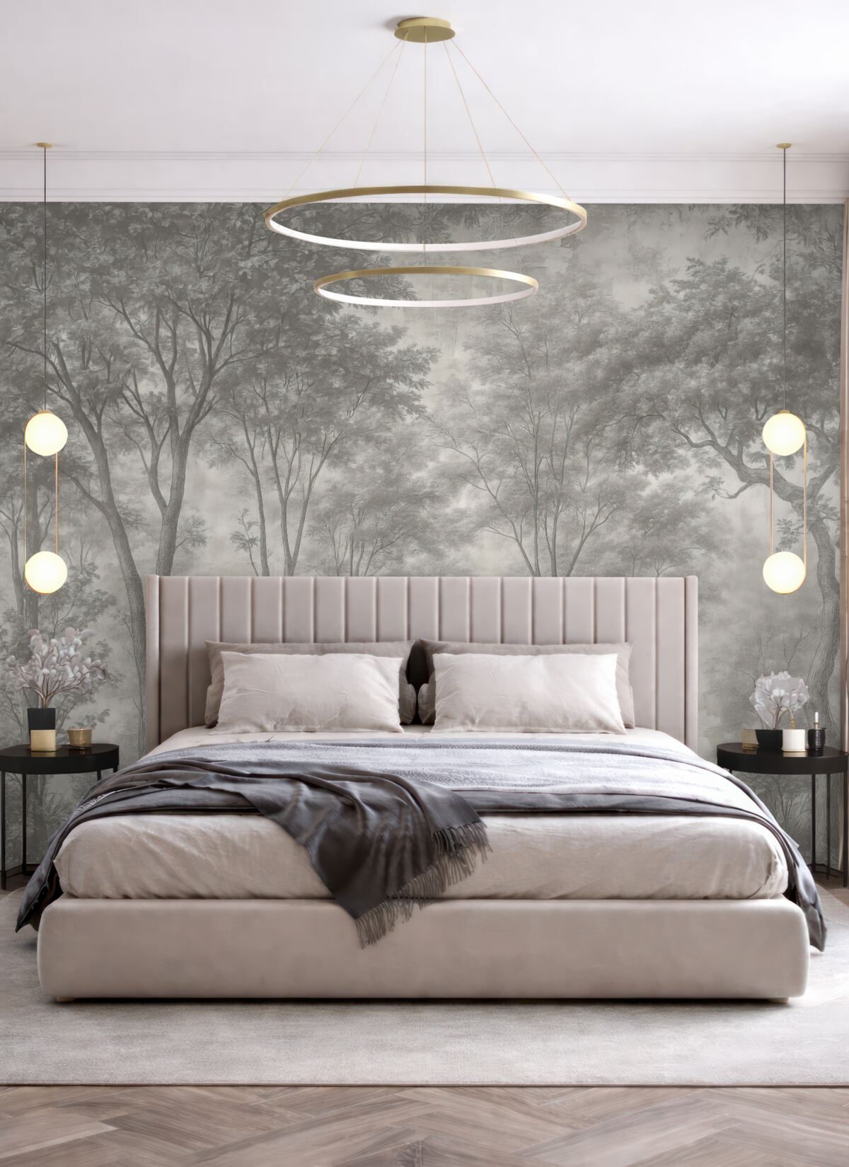 Fototapeta Malowanie lasu na skalnej ścianie.