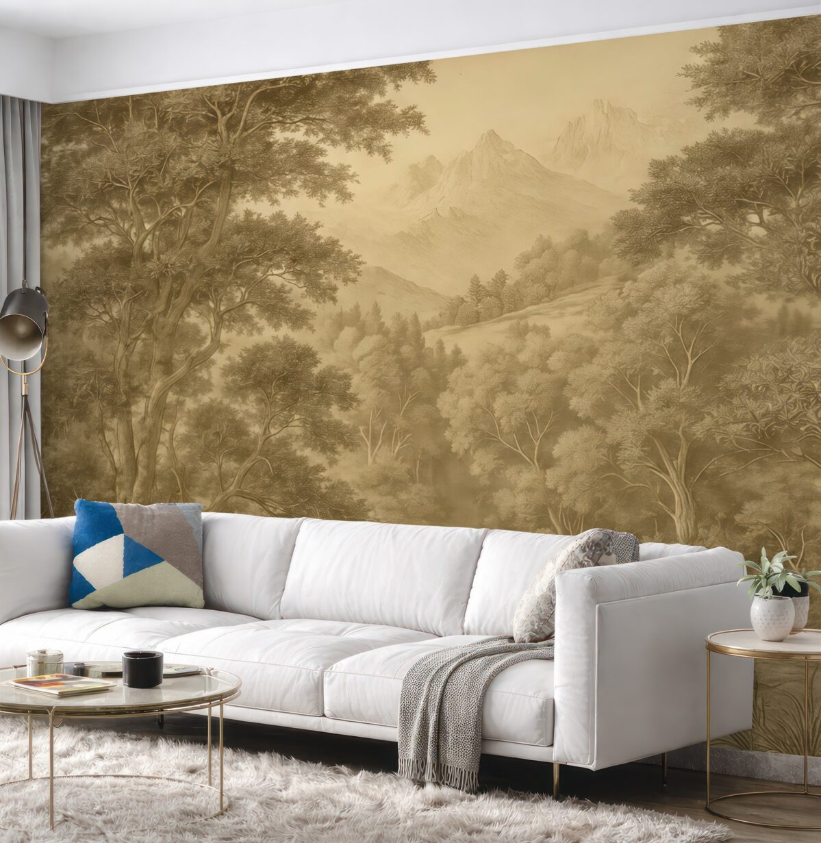 Fototapeta Las tropikalny w tonacjach brązu.