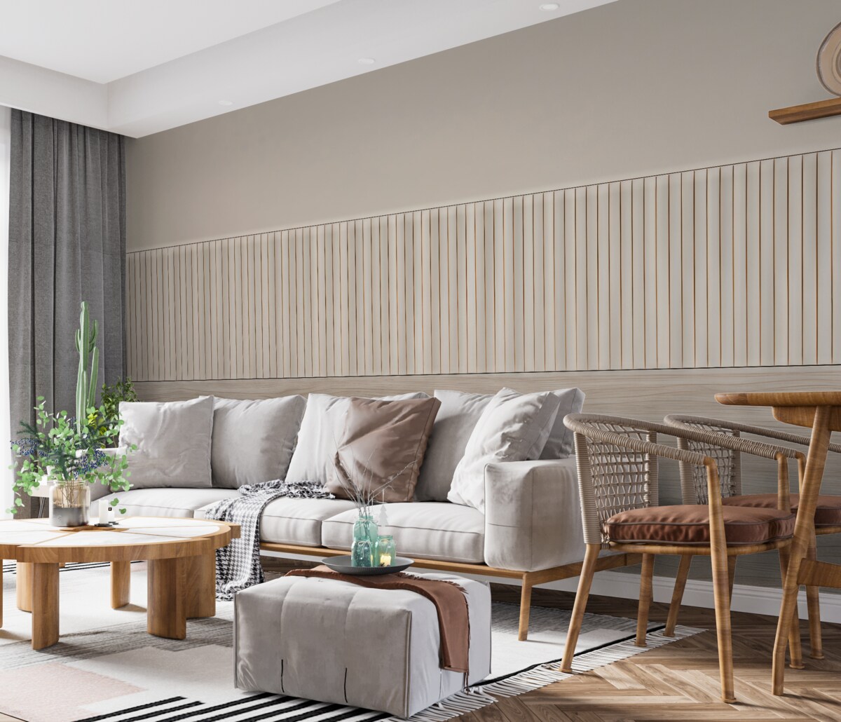 Fototapeta Panel z deseczkami i drewnem.