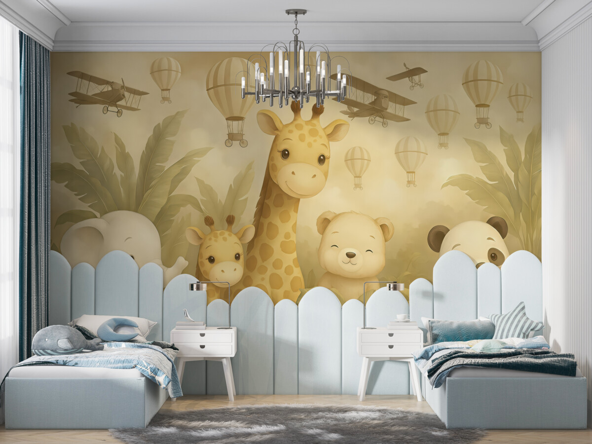 Fototapeta Cudowne tapety z motywami zwierząt do pokoju dla dzieci.