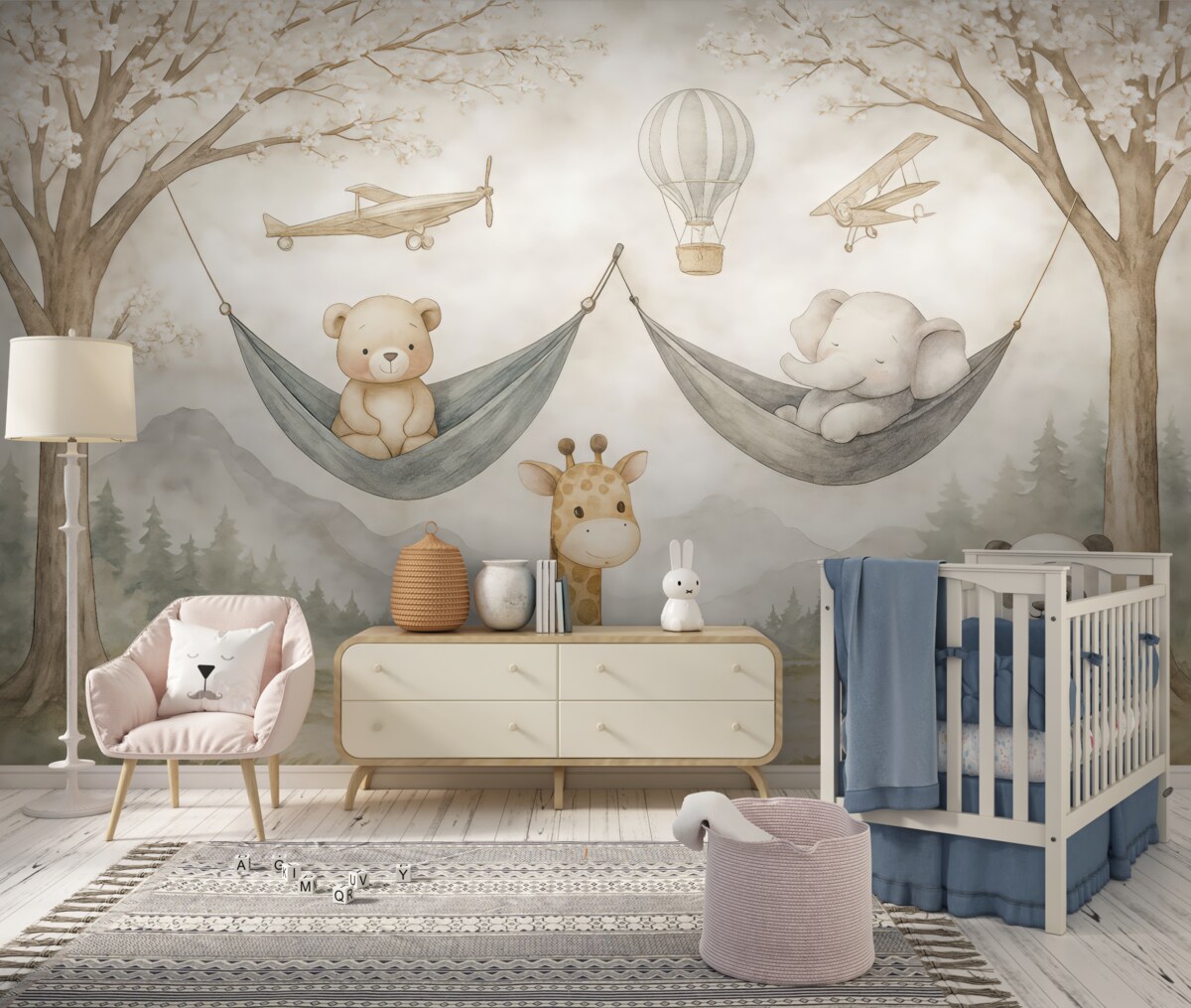 Fototapeta Cudowne stworzenia bujające się w hamaku w lesie.