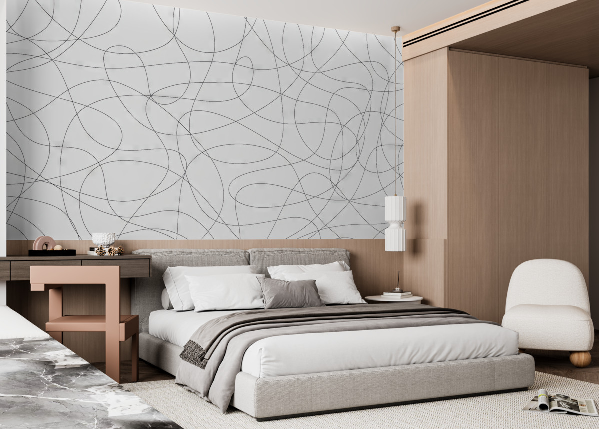 Fototapeta Elegancka tapeta z wzorem linii w stylu bohemy.