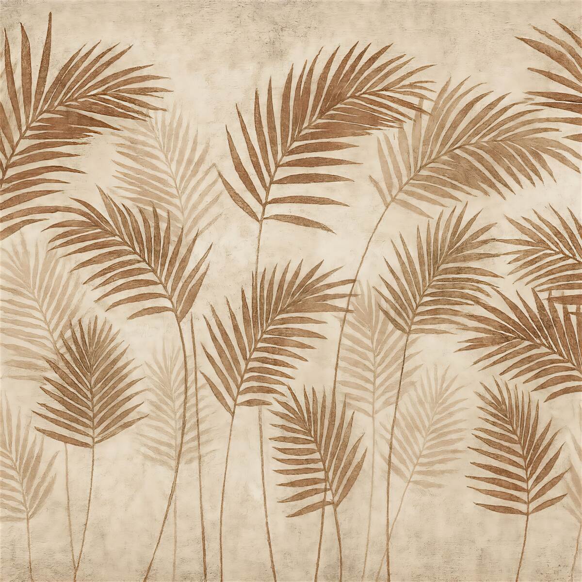 Fototapeta Wzór tapety z egzotycznymi drzewami i liśćmi w zamglonym lesie.