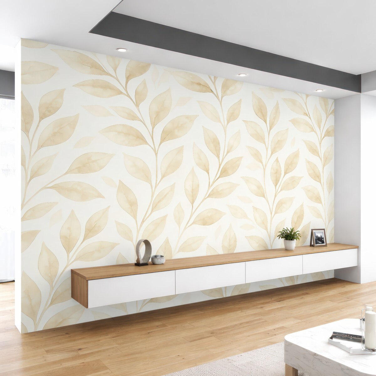 Fototapeta Liście malowane akwarelą.