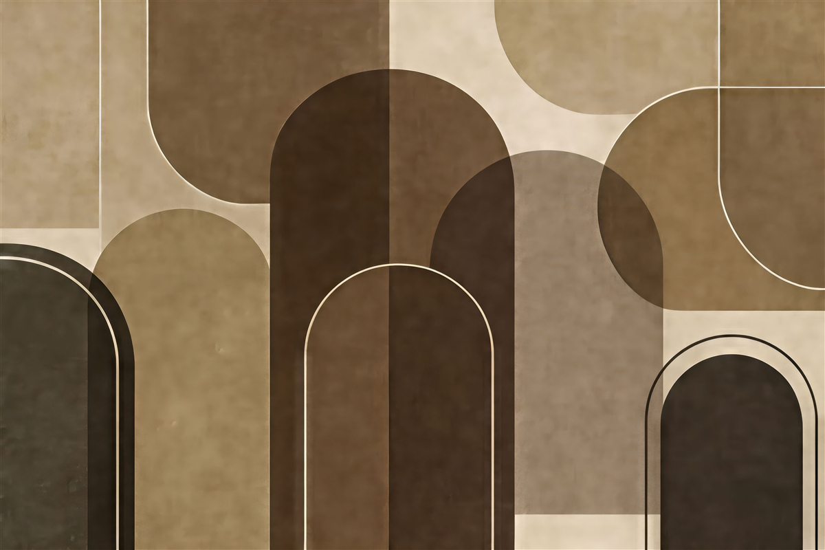 Fototapeta Beżowe łuki geometryczne.