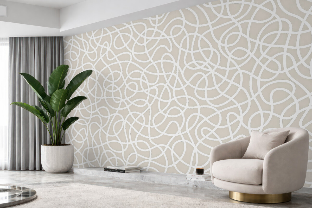 Fototapeta Styl boho w modnych liniach, minimalizm w odcieniach beżu.