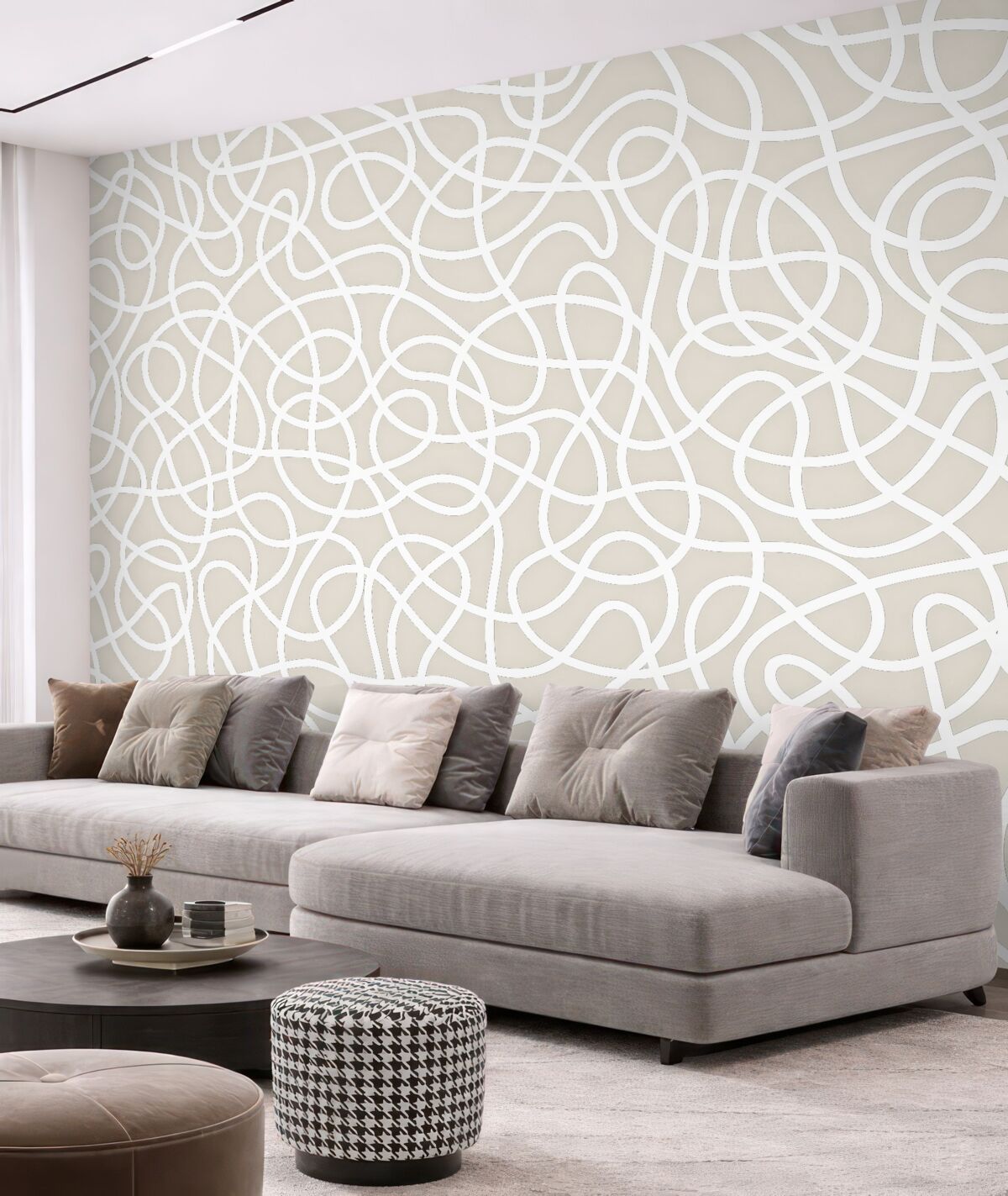 Fototapeta Styl boho w modnych liniach, minimalizm w odcieniach beżu.