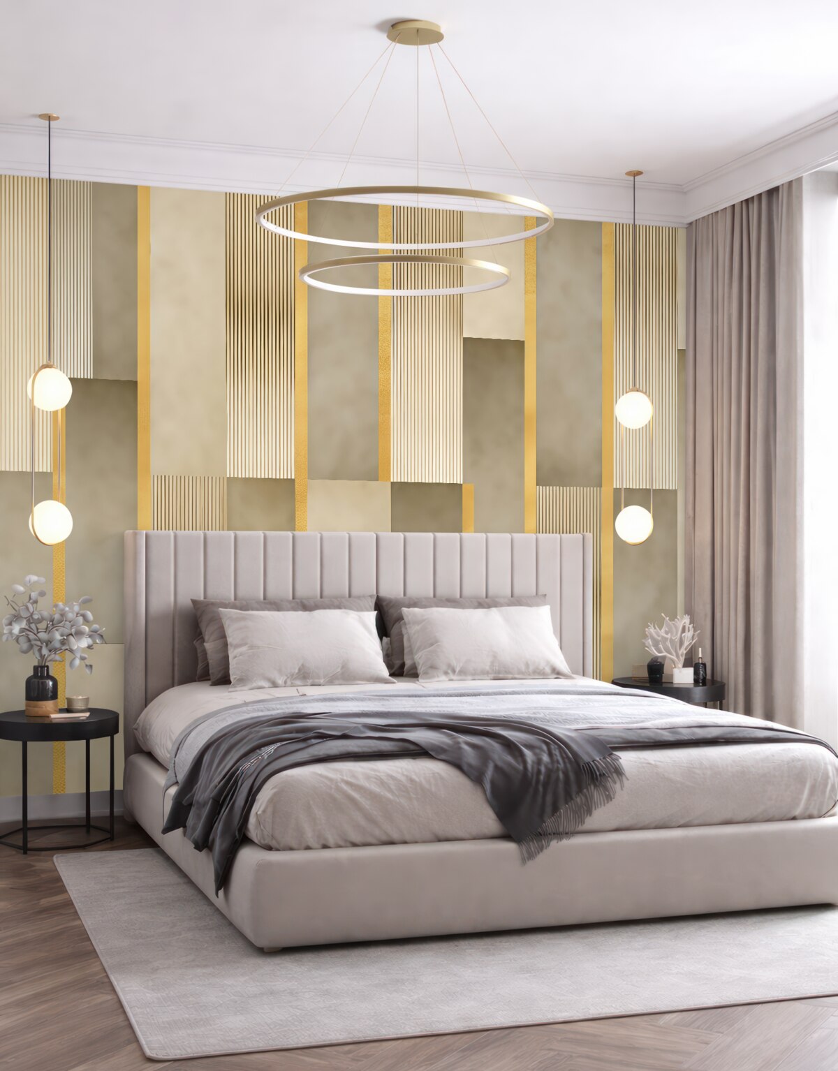 Fototapeta Klasyczne panele z ozdobnymi elementami.