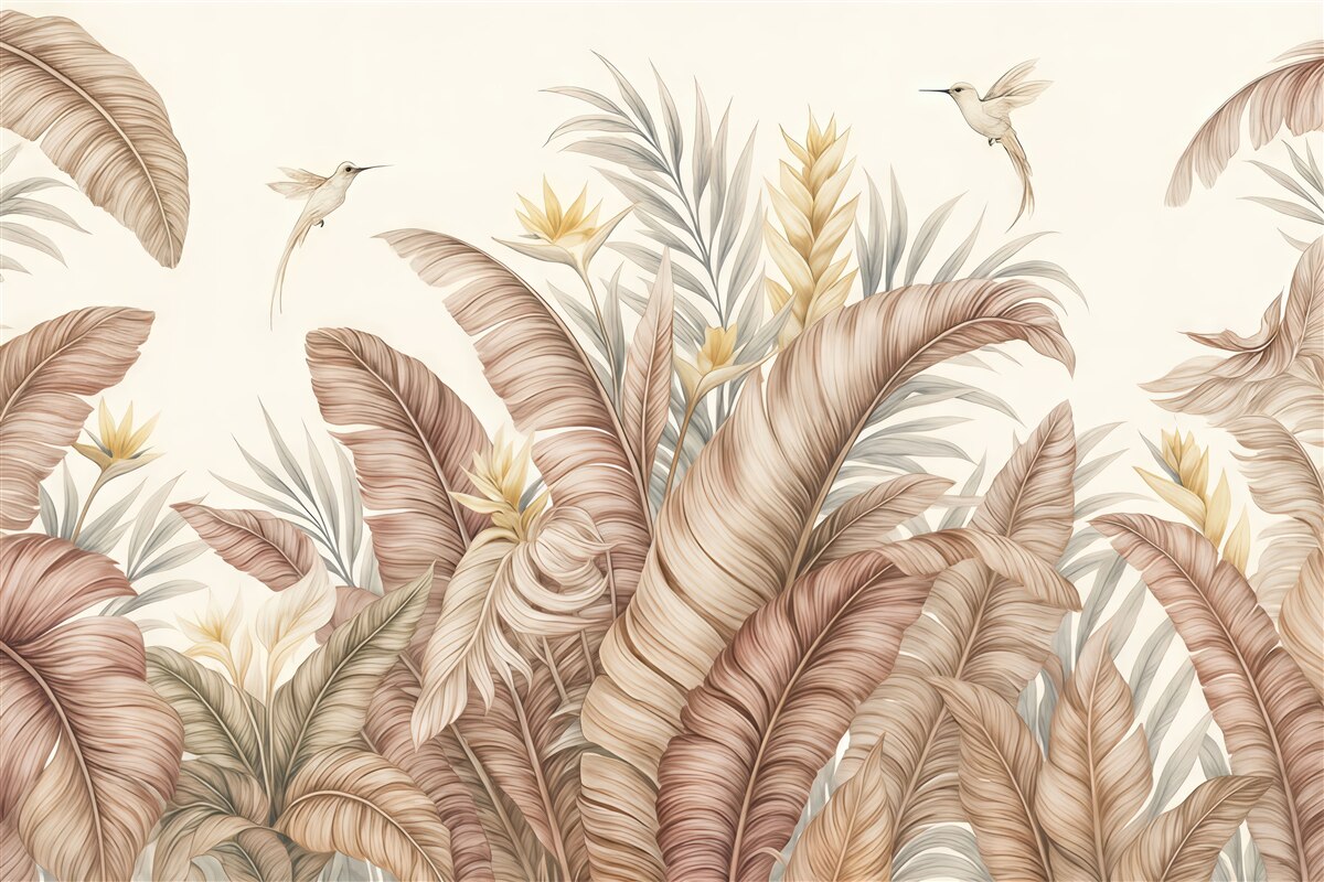 Fototapeta Tropikalna wytworność w subtelnych tonach.