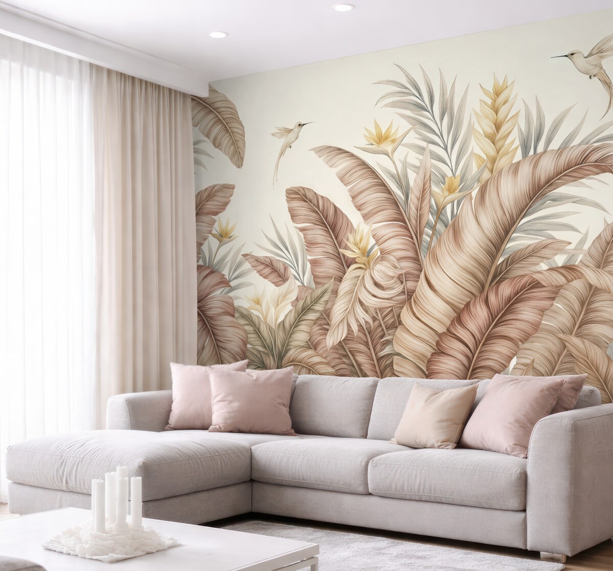 Fototapeta Tropikalna wytworność w subtelnych tonach.