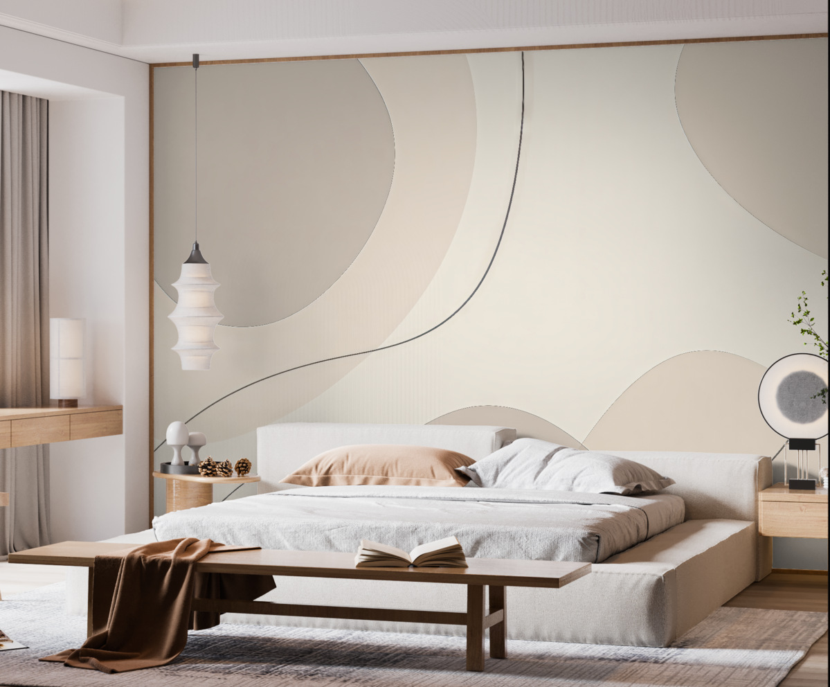 Fototapeta Stylowe beżowe abstrakcyjne płaszczyzny kolorów z gradientowymi paskami.