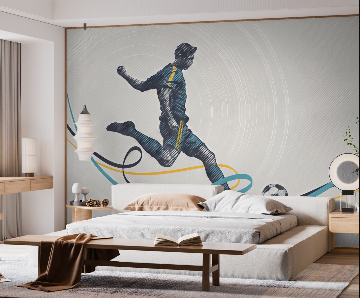 Fototapeta Plakat zawodnika rugby.