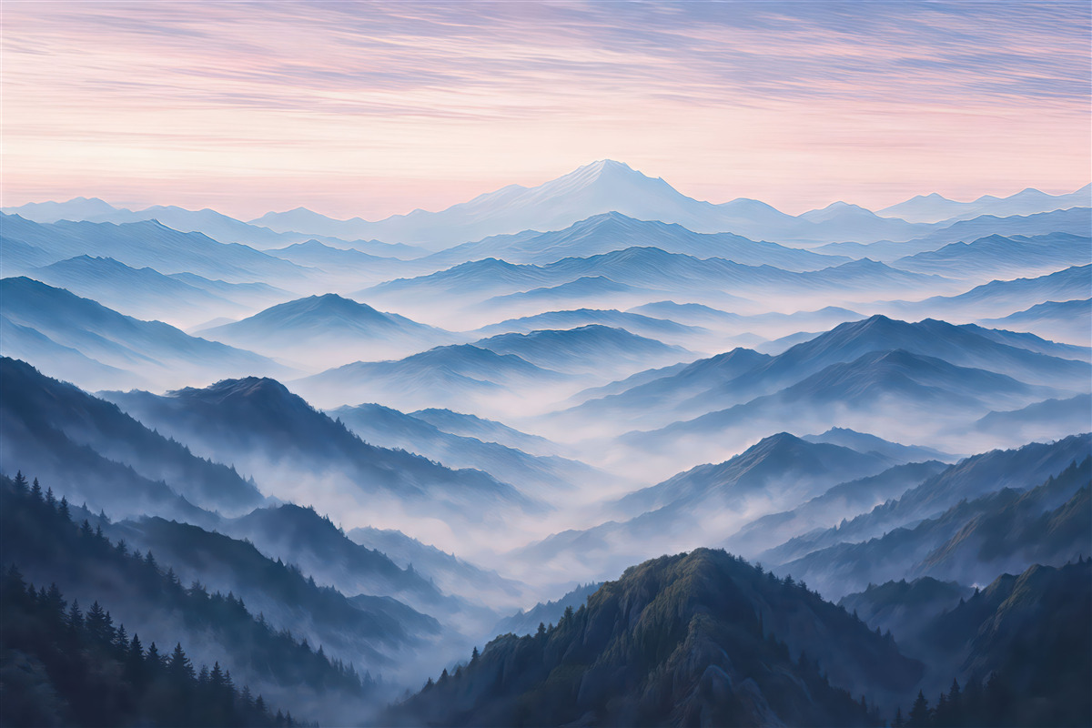 Fototapeta Ciche warstwy błękitnych gór