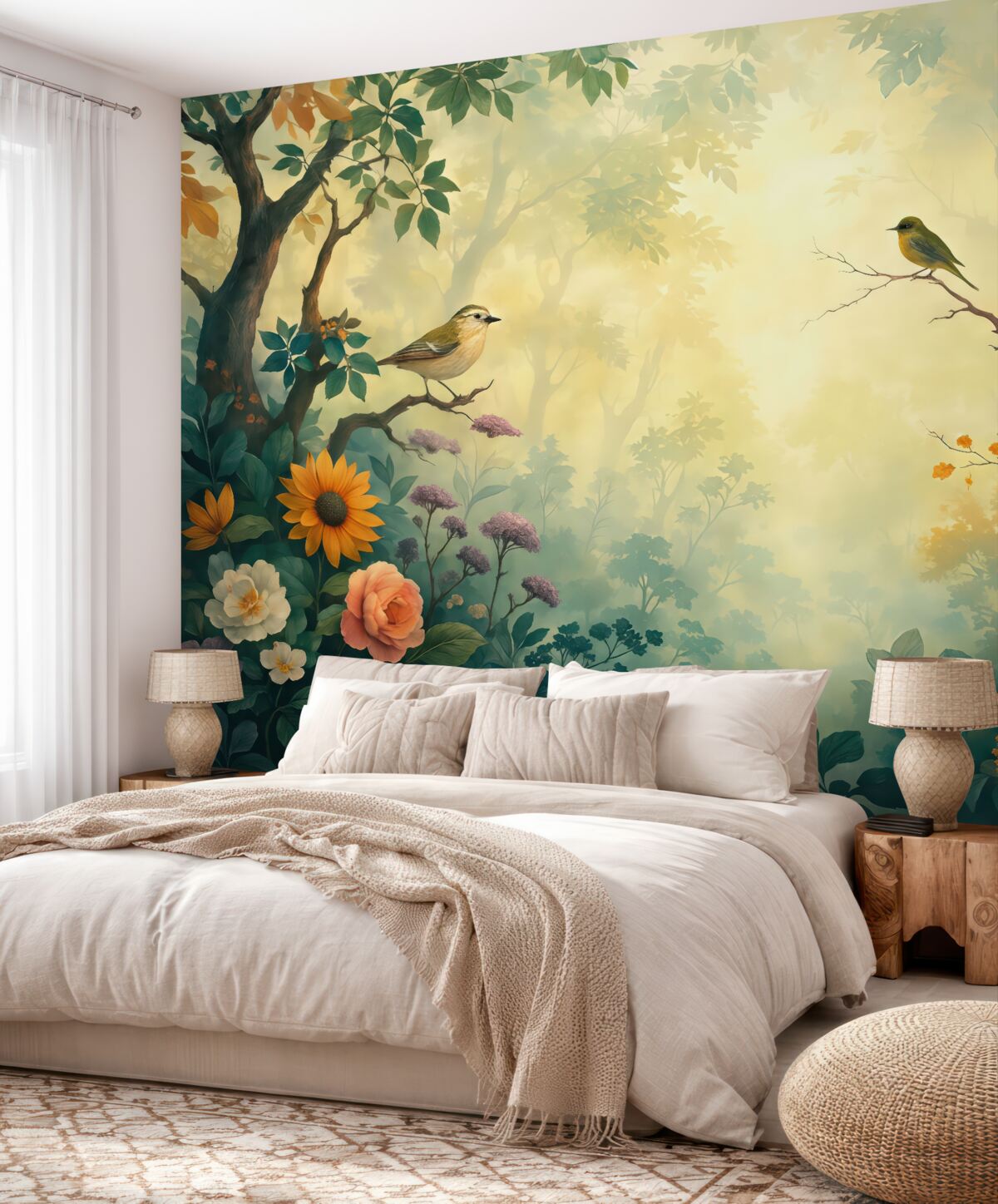 Fototapeta Odcienie ptaków w lesie