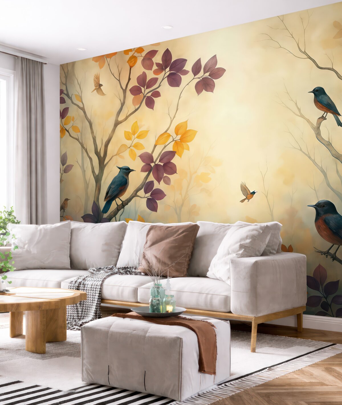 Fototapeta Ptaki w otoczeniu jesiennych barw.