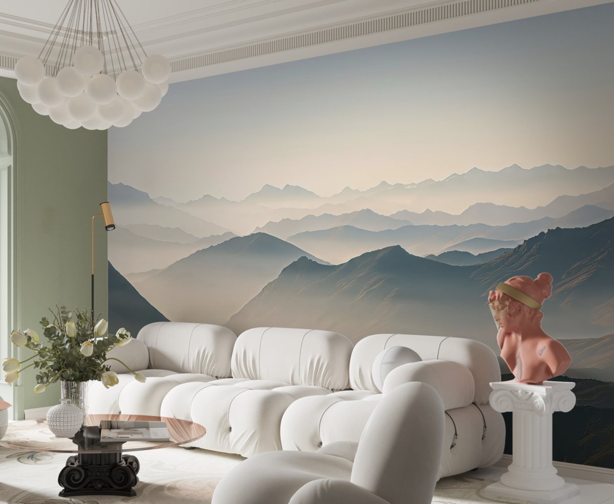 Fototapeta Pejzaż wydm i szczytów.