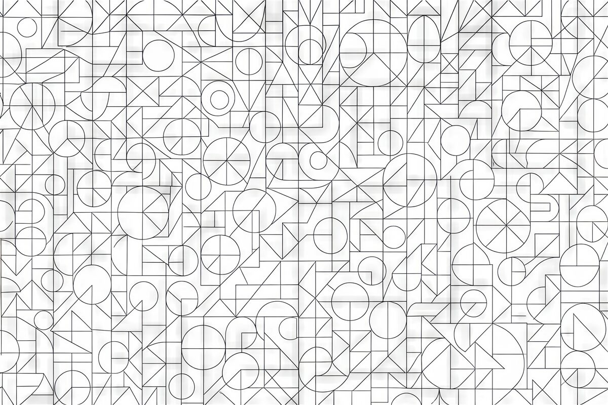 Fototapeta Abstrakcyjny motyw geometryczny w odcieniach czerni i bieli.