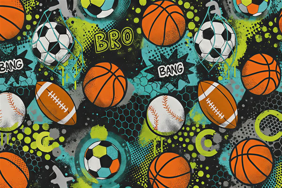 Fototapeta Abstrakcja z kulami sportowymi.