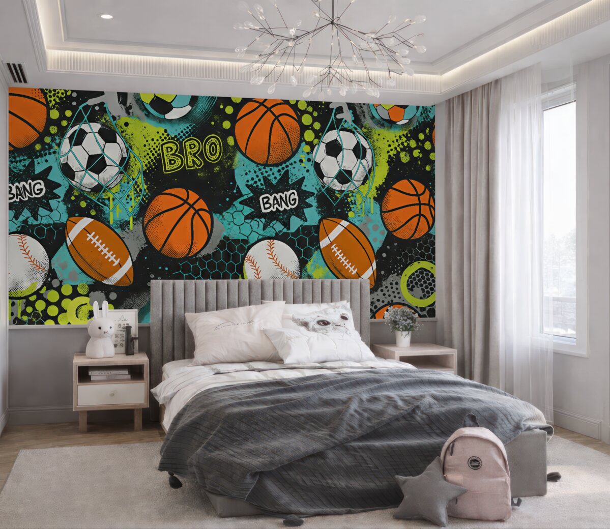 Fototapeta Abstrakcja z kulami sportowymi.