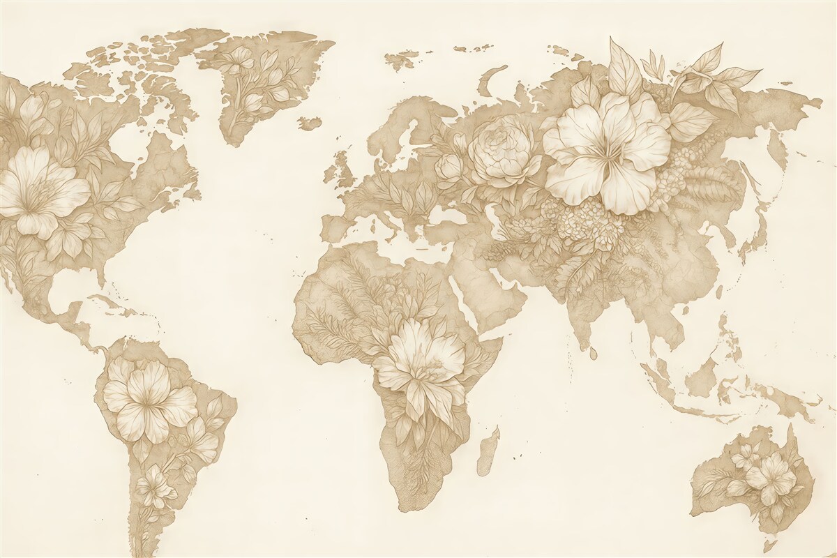 Fototapeta Roślinna mapa globu.