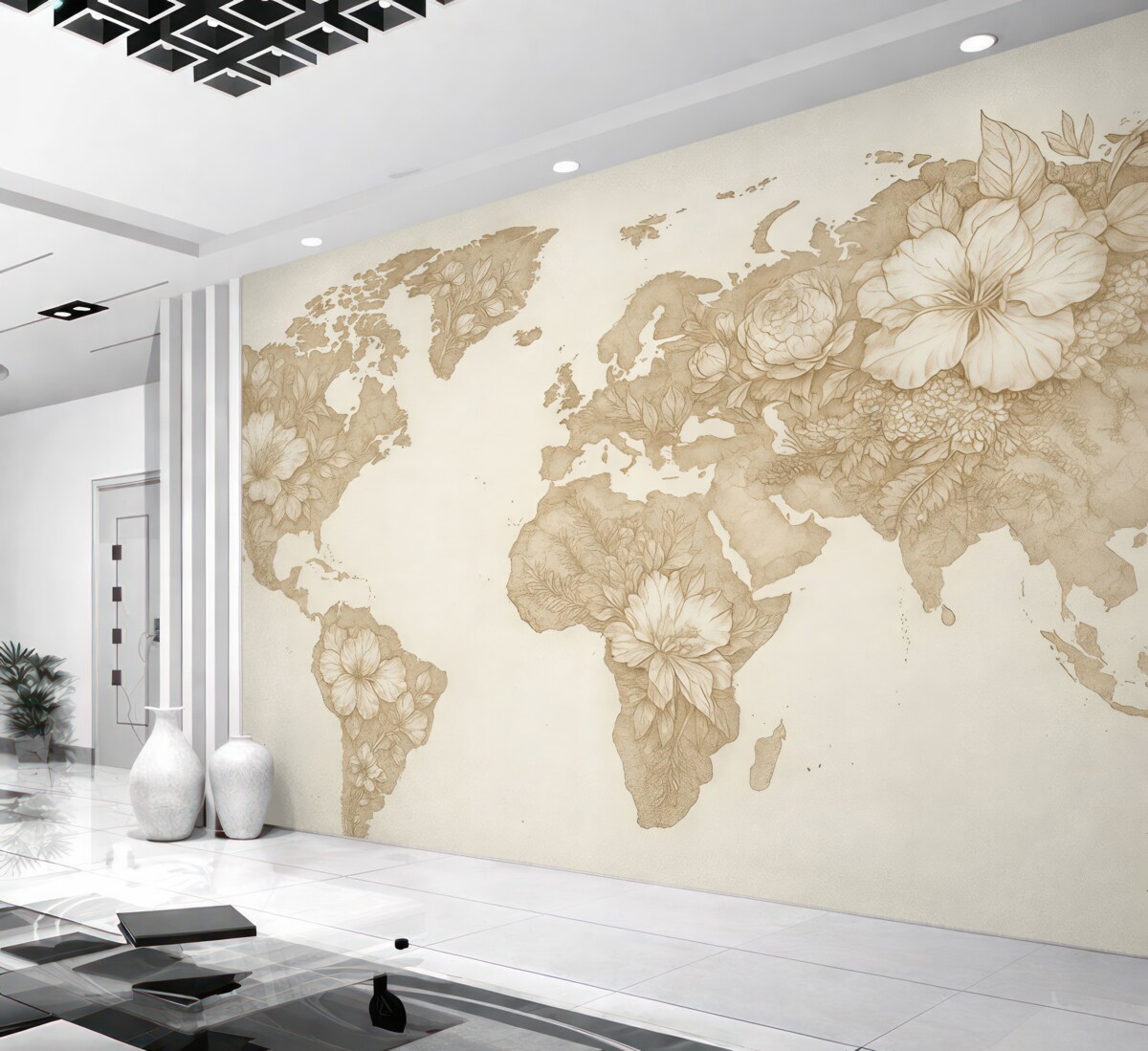 Fototapeta Roślinna mapa globu.